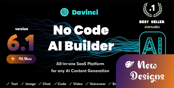 OpenAI Davinci v6.2 - AI Writing Assistant and Content Creator as SaaS